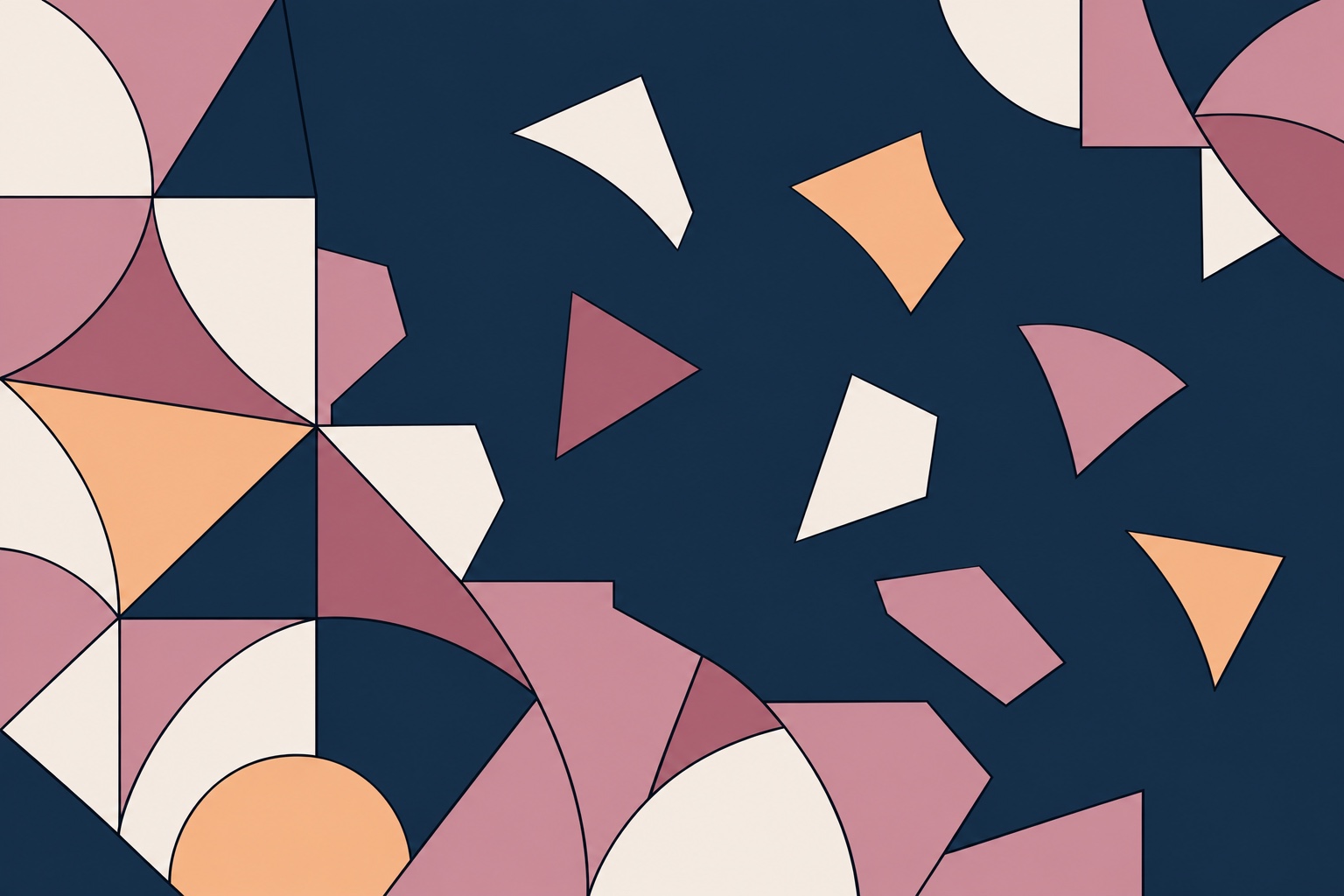An unfinished geometric puzzle with loose colored pieces suggests assembling mathematics into a shared formal library.